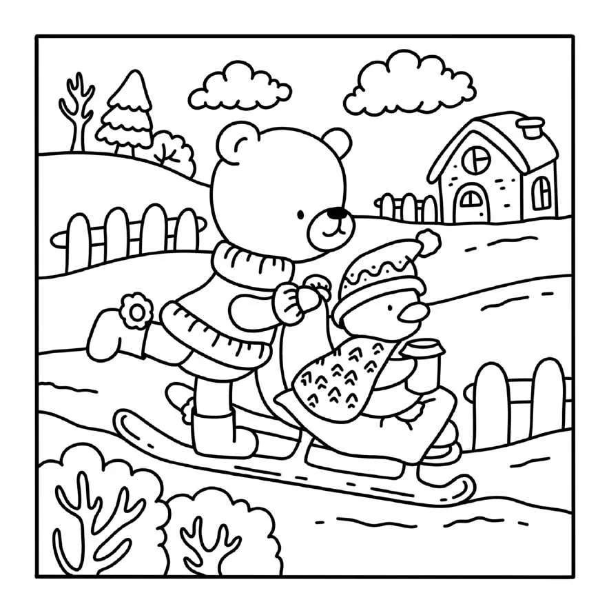 Kleurplaat Winter Hygge 25