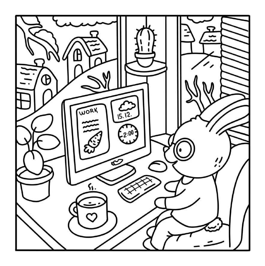 Kleurplaat Winter Hygge 26