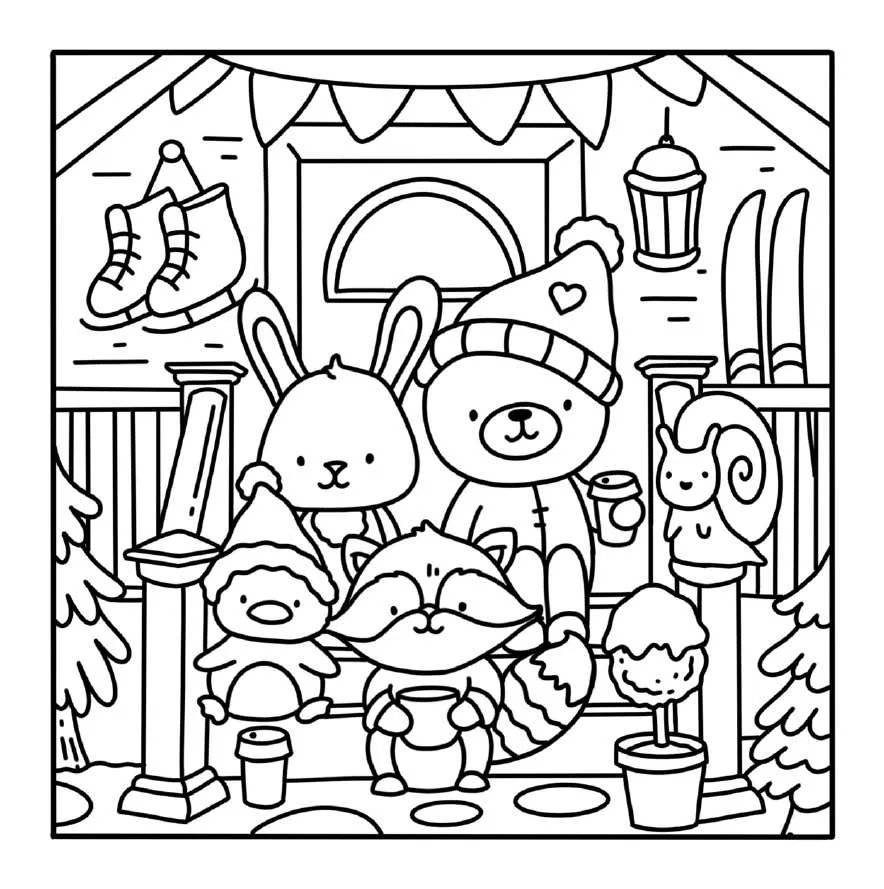 Kleurplaat Winter Hygge 28