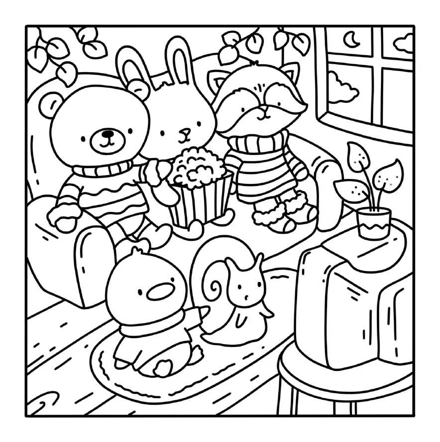 Kleurplaat Winter Hygge 29