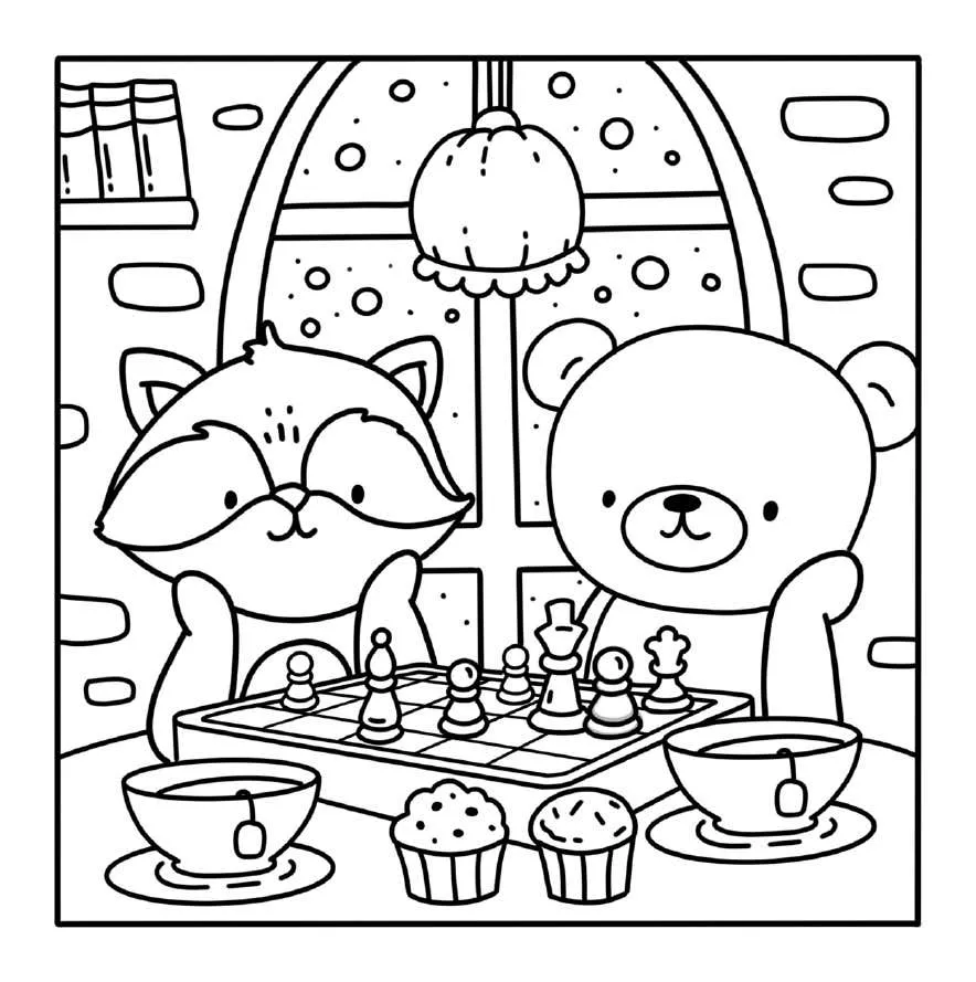 Kleurplaat Winter Hygge 30