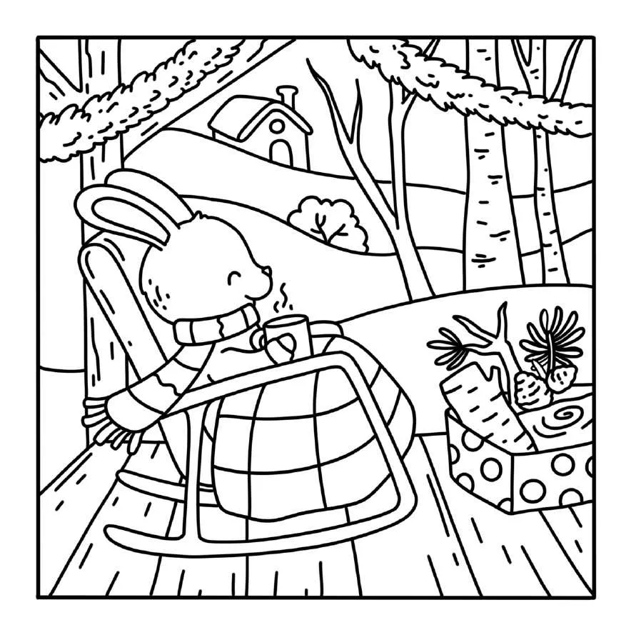 Kleurplaat Winter Hygge 31