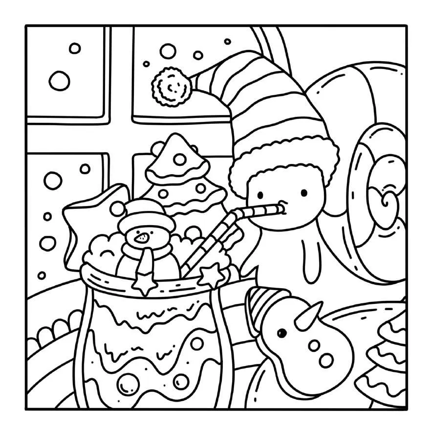 Kleurplaat Winter Hygge 4