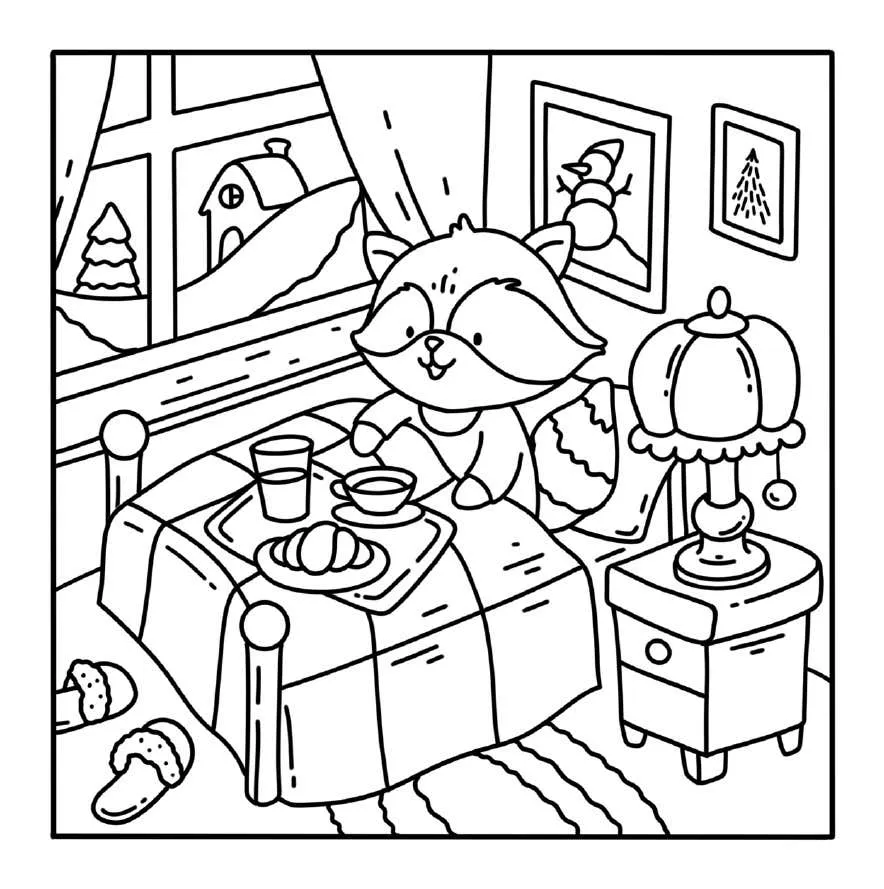 Kleurplaat Winter Hygge 8