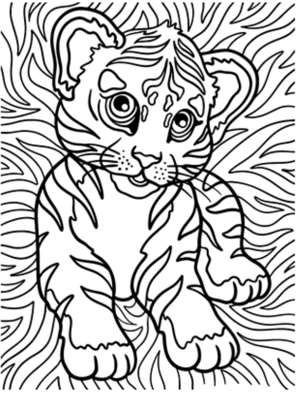 Kleurplaat Lisa Frank 20 Lisa Frank Cute Forrest Tiger kleurplaat