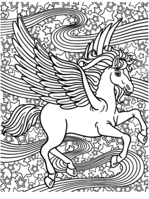 Kleurplaat Lisa Frank 56 Lisa Frank Unicorn Markie With Stars And Rainbows kleurplaat