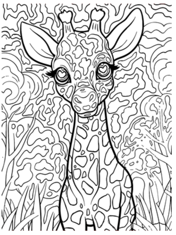 Kleurplaat Lisa Frank 32 Lisa Frank giraffe kleurplaat