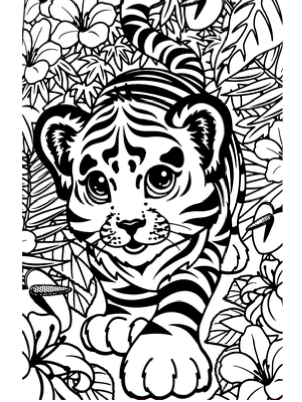 Kleurplaat Lisa Frank 54 Lisa Frank tiger kleurplaat