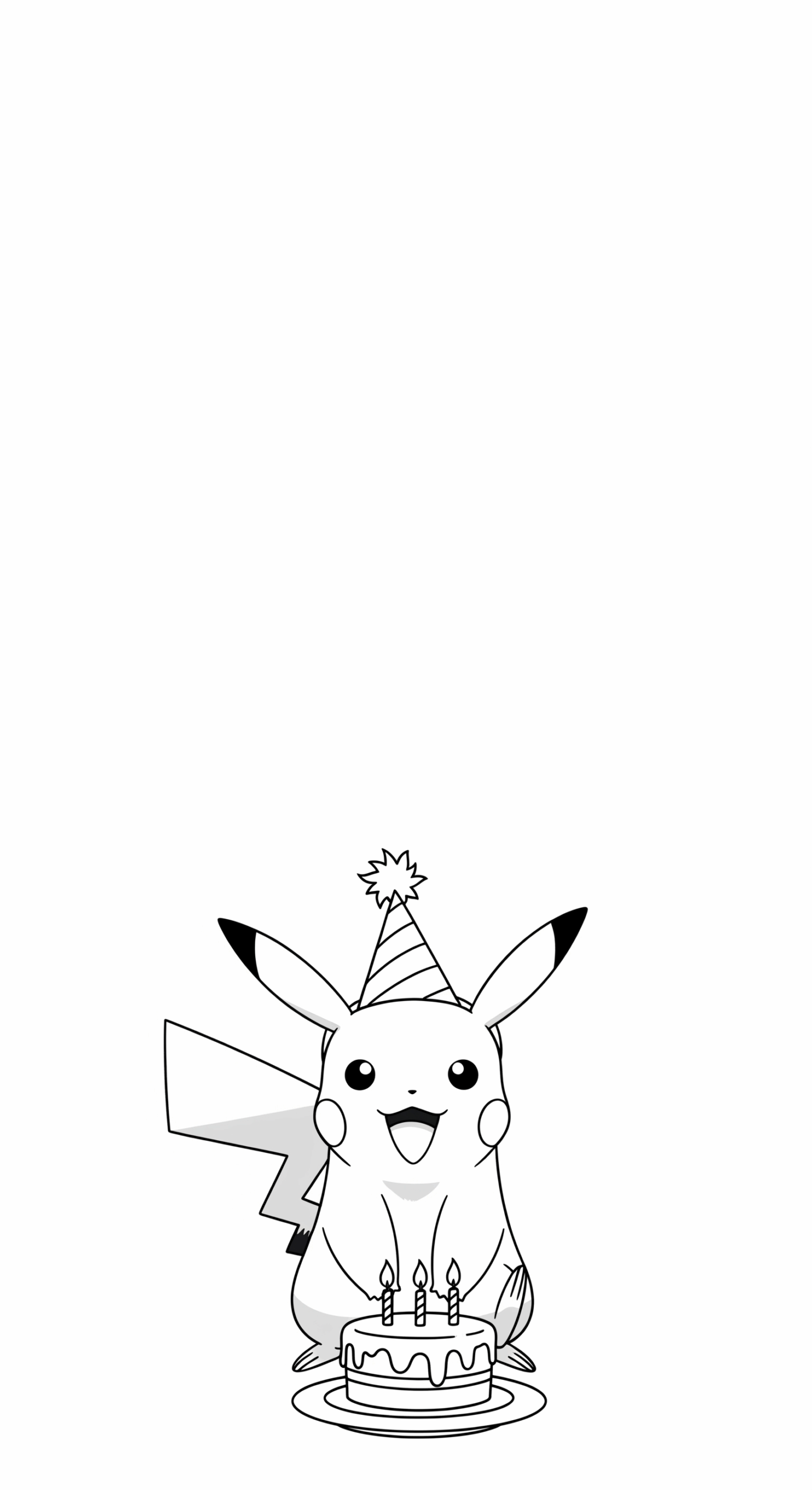 Pikachu kleurplaat 9 verjaardagsfeestje met pikachu kleurplaat