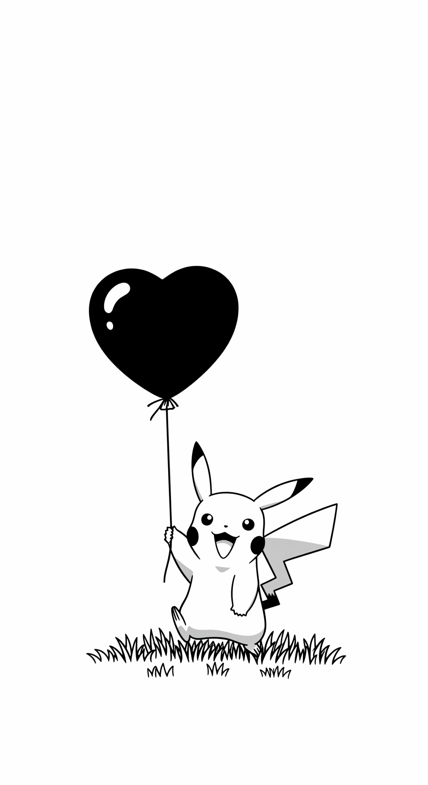 Pikachu kleurplaat 8 vrolijke pikachu met hartballon kleurplaat