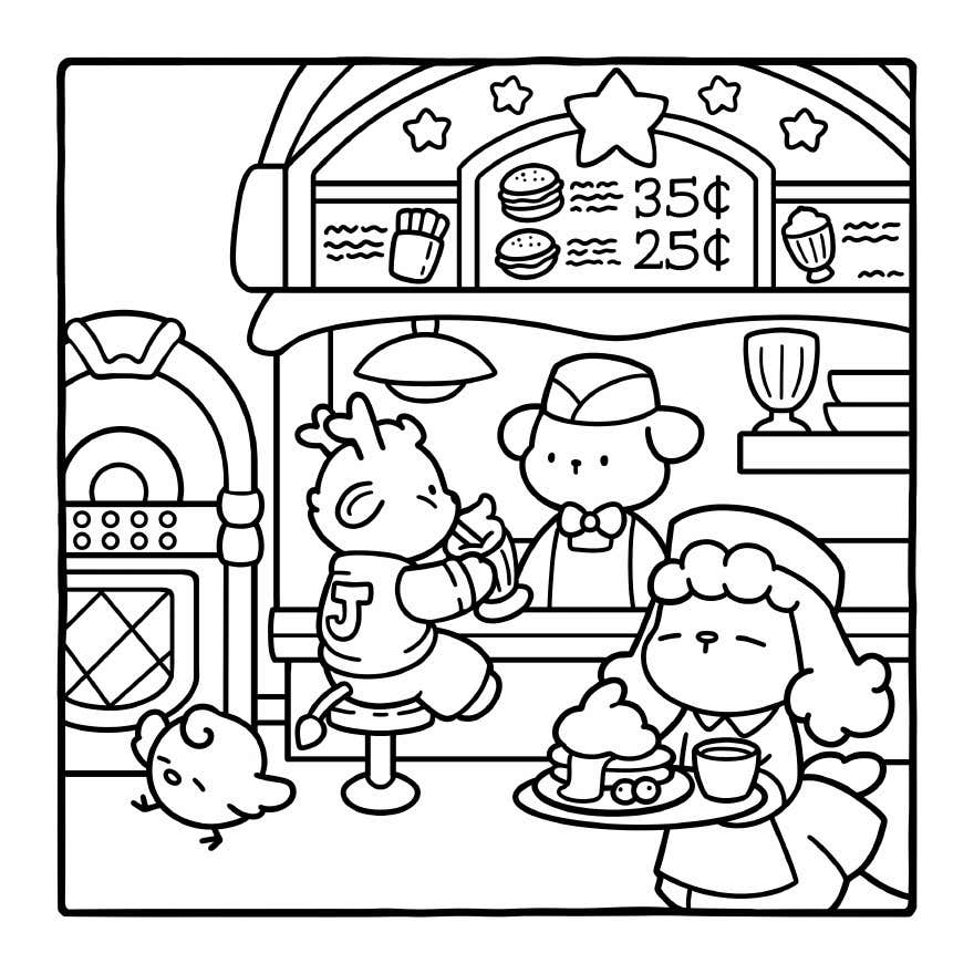 Kleurplaat Cozy Eras Gratis 3