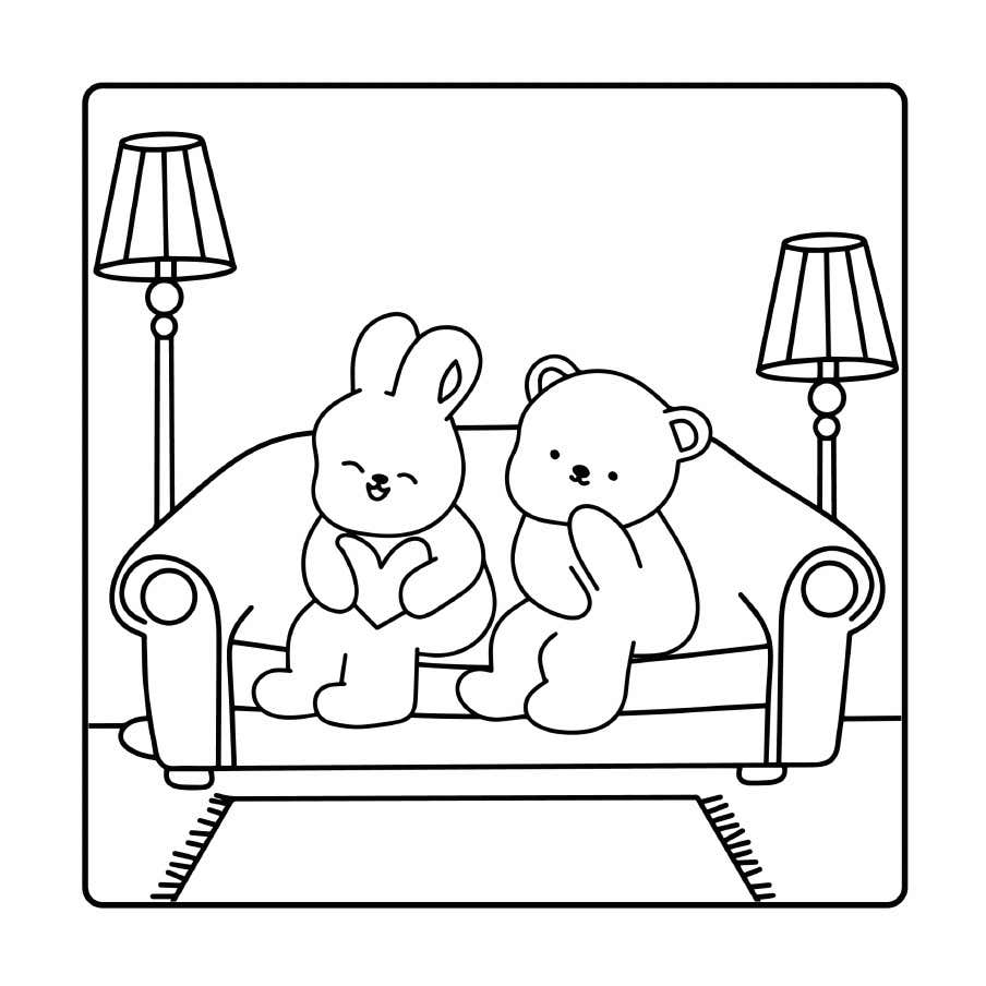 Kleurplaat Fluffy Cozy Friends 10