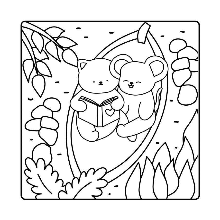 Kleurplaat Fluffy Cozy Friends 11