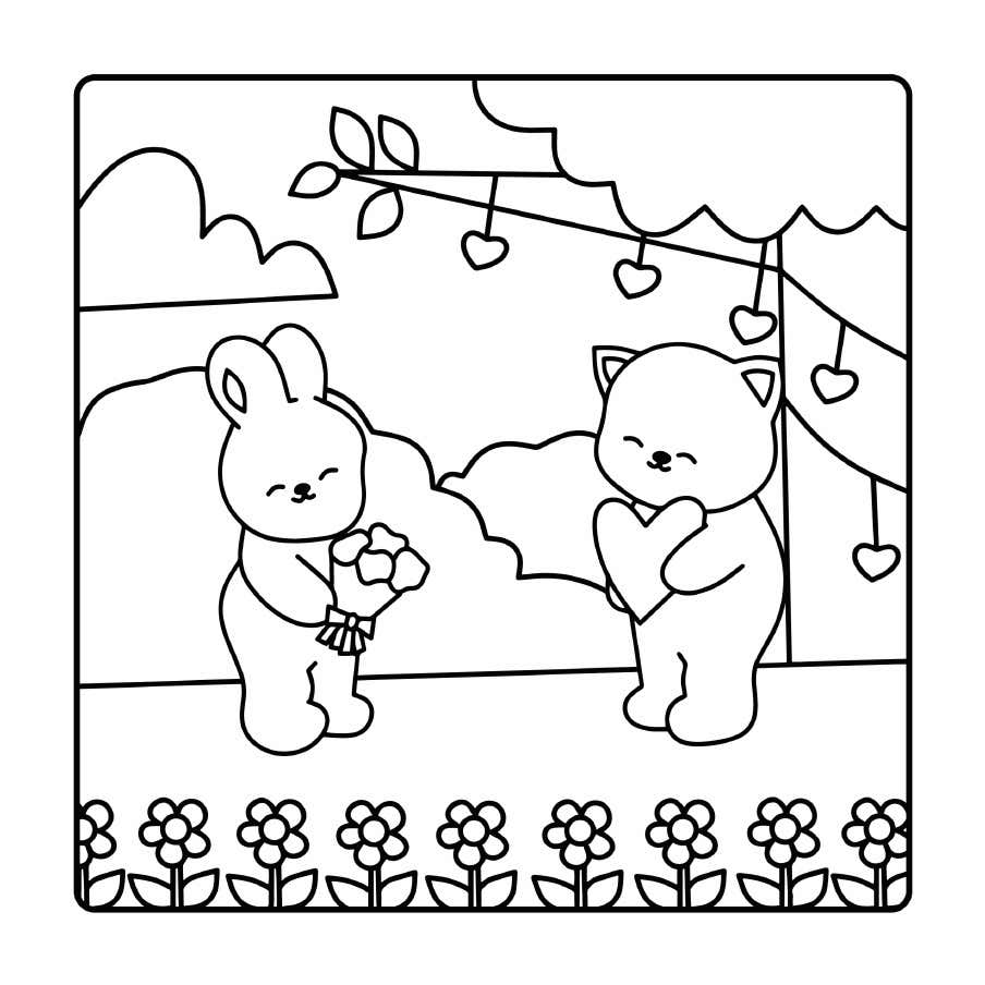 Kleurplaat Fluffy Cozy Friends 12