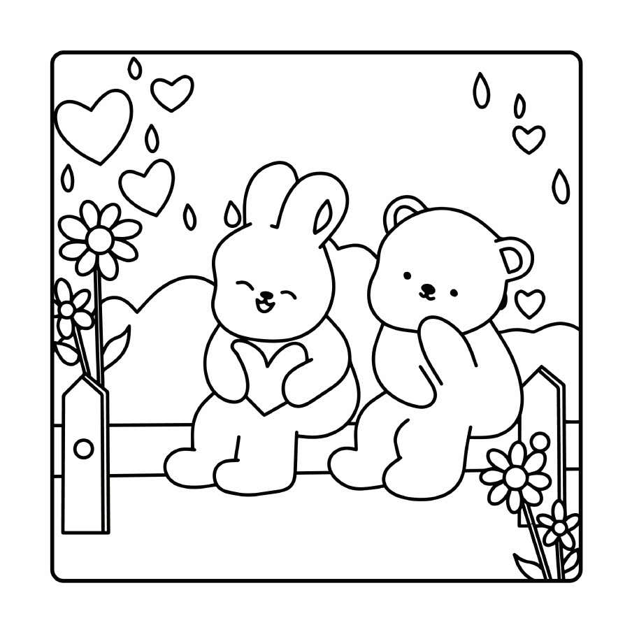 Kleurplaat Fluffy Cozy Friends 20