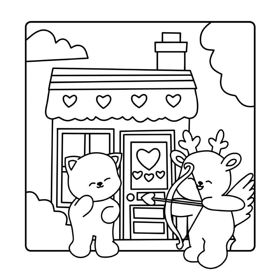 Kleurplaat Fluffy Cozy Friends 21