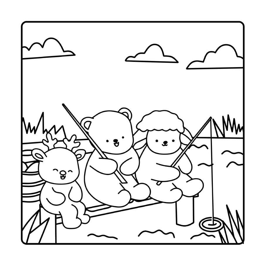 Kleurplaat Fluffy Cozy Friends 23