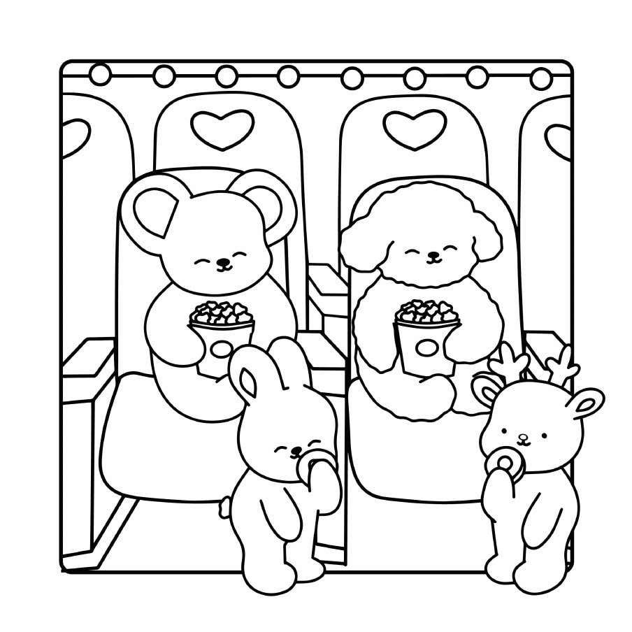 Kleurplaat Fluffy Cozy Friends 25