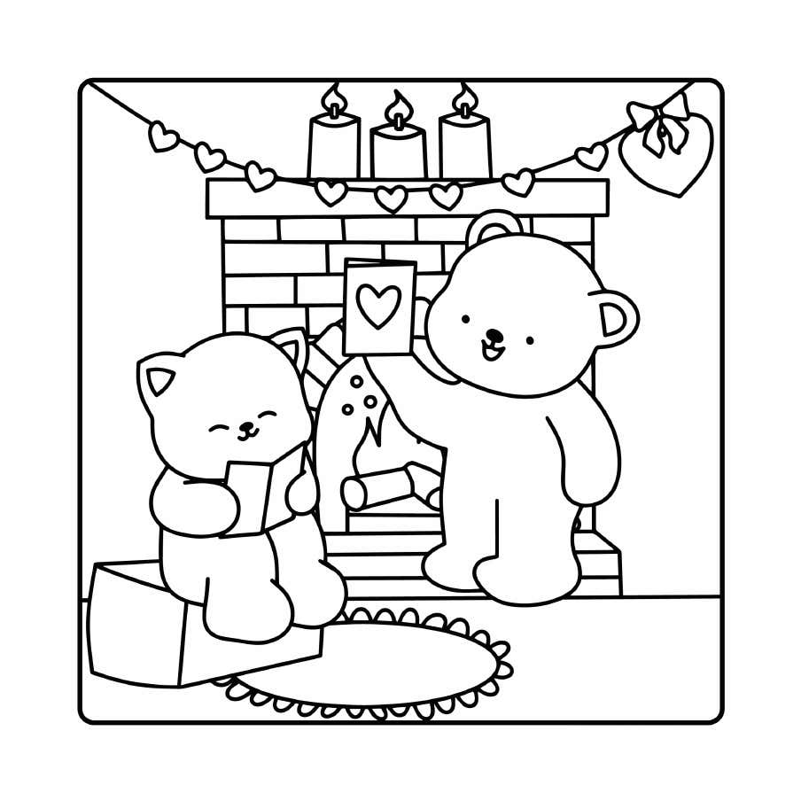 Kleurplaat Fluffy Cozy Friends 6