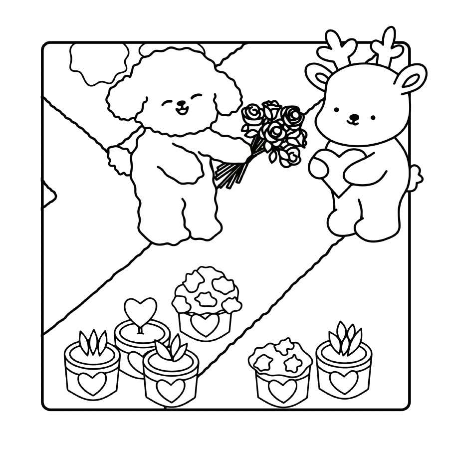 Kleurplaat Fluffy Cozy Friends 8