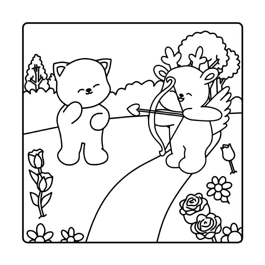 Kleurplaat Fluffy Cozy Friends 9