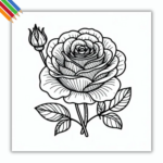 Roos kleurplaat thumbnail