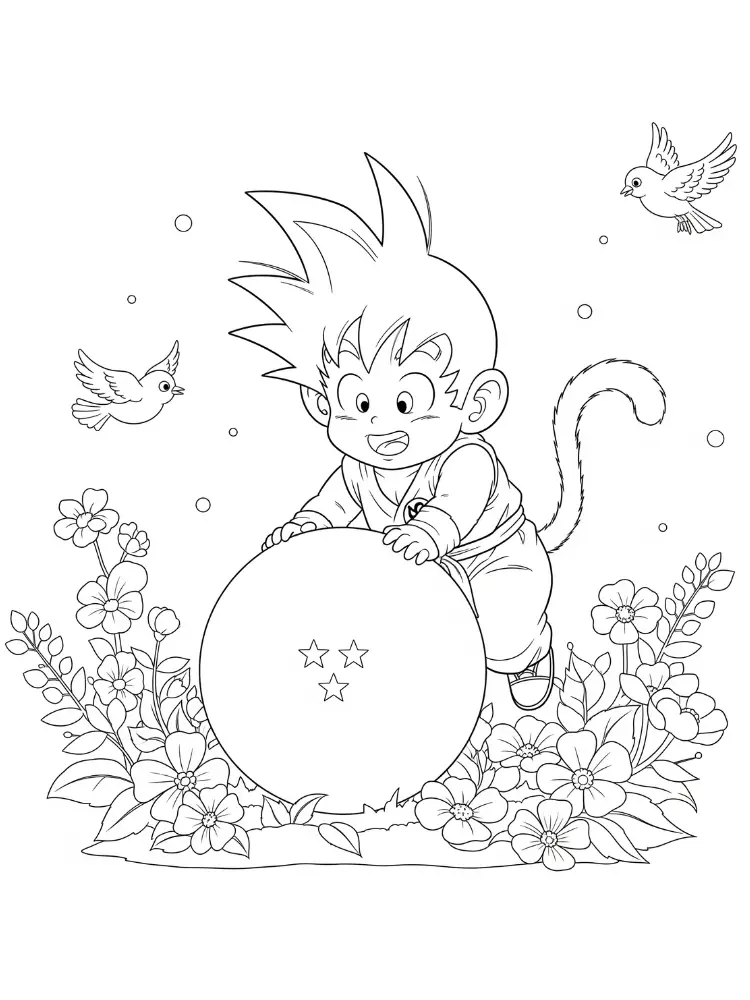 baby goku pret kleurplaat