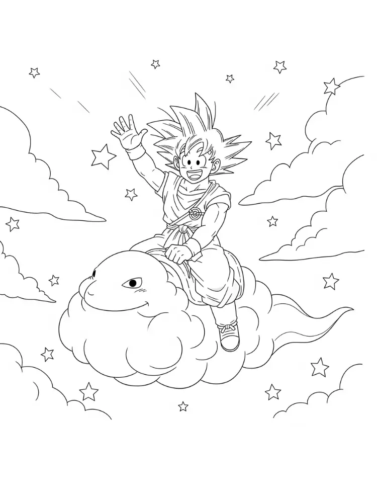 goku maaltijd kleurplaat