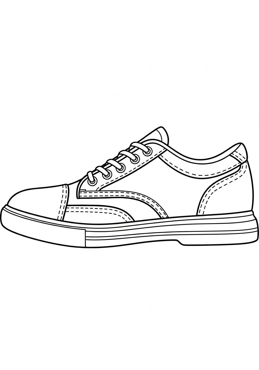 Schoen kleurplaat 8 sportieve sneaker kleurplaat