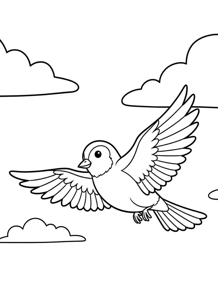Vogel kleurplaat 10 vrije vogel in de lucht kleurplaat