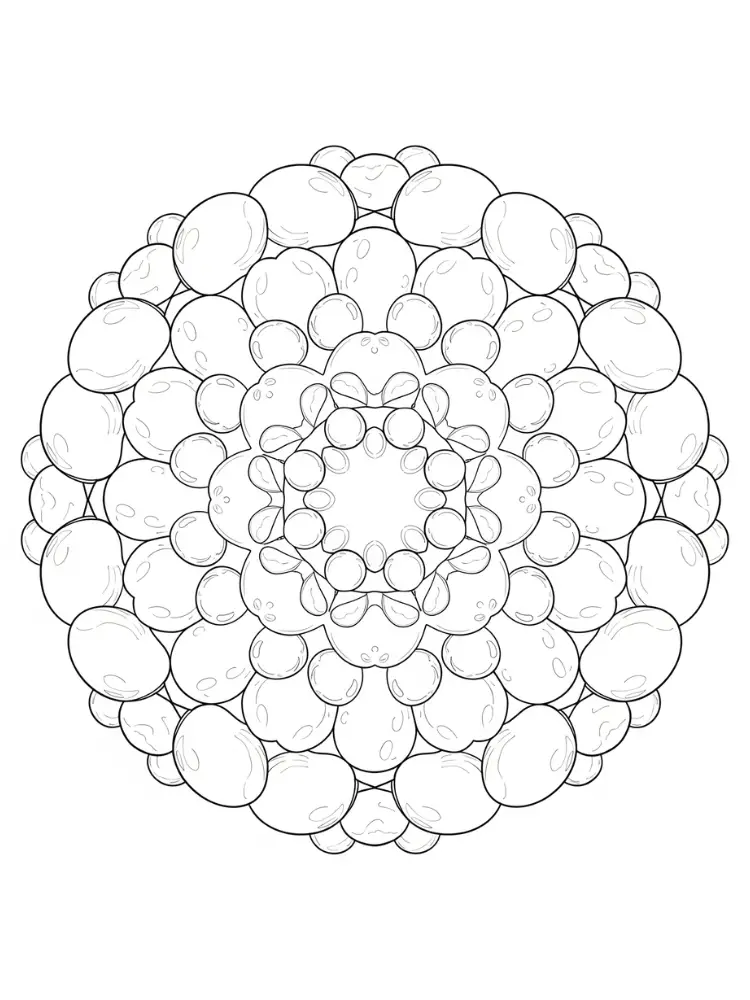 Mandala kleurplaat 8 belletjes mandala kleurplaat