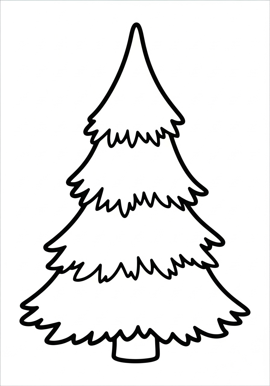 Kleurplaat Kerstboom 8 eenvoudige kerstboom voor jonge kunstenaars kleurplaat