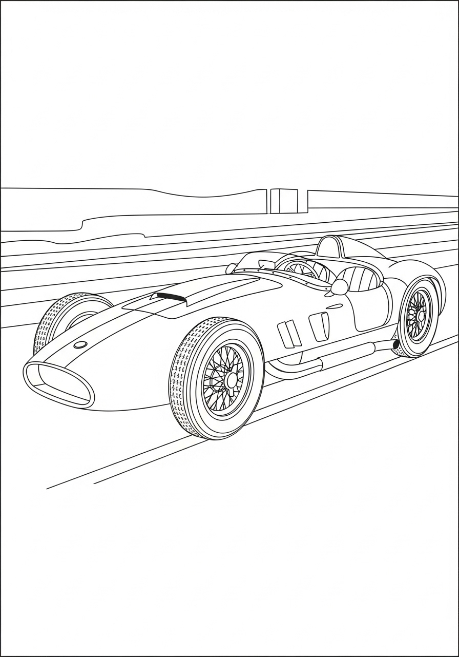 klassieke raceauto kleurplaat