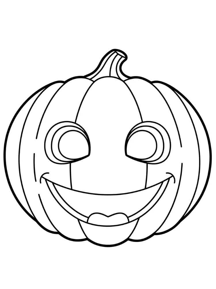 Kleurplaat Masker Halloween 8 lachende pompoenmasker kleurplaat