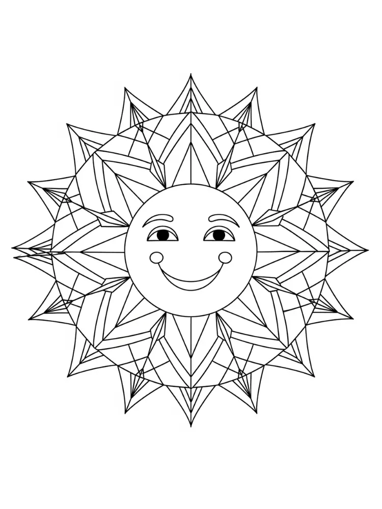 Mandala kleurplaat 10 lachende zon mandala kleurplaat