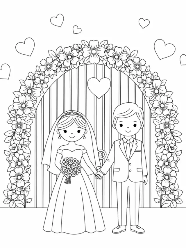 39 Hochzeit Ausmalbilder kostenlos zum ausdrucken PDF
