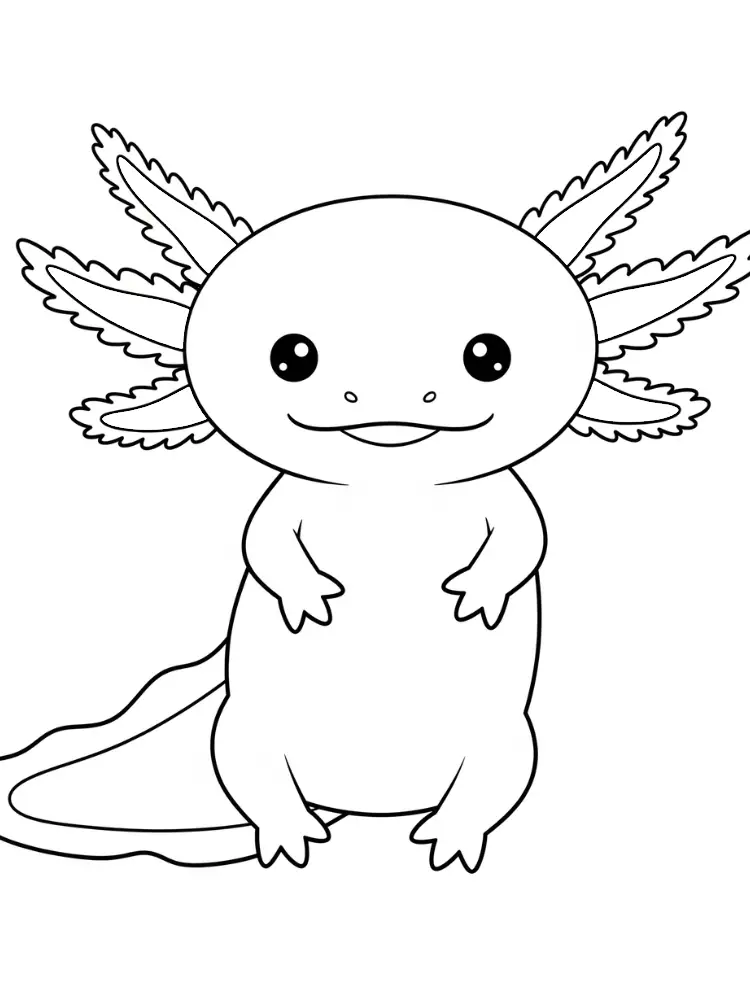 Axolotl kleurplaat 10 schattige axolotl zittend kleurplaat