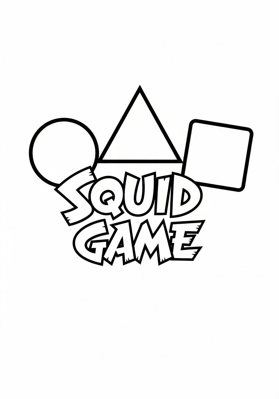 Kleurplaat Squid Game 43 squid game symbolen kleurplaat
