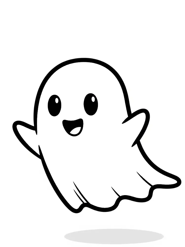Halloween kleurplaat 10 vrolijk spookje kleurplaat