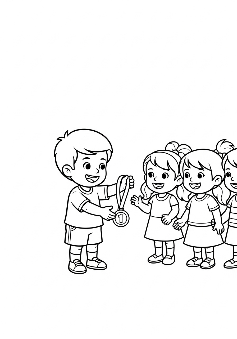 Medaille kleurplaat 18 De grote uitreiking Kleurplaat