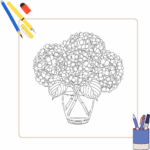 Hortensia Kleurplaat thumbnail