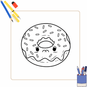 kleurplaat Donut