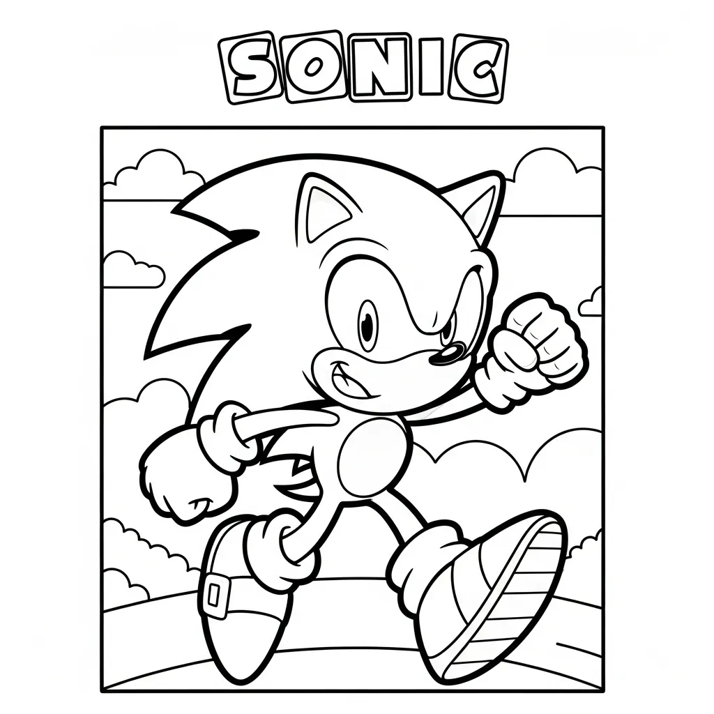 Sonic kleurplaat 9 Sonic kleurplaat 1