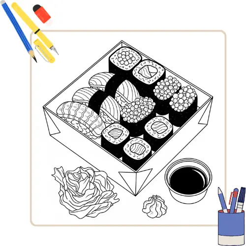 Sushi Kleurplaat thumbnail