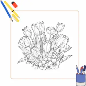 Tulp kleurplaat