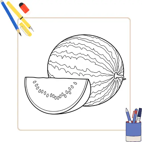 Watermeloen Kleurplaat thumbnail
