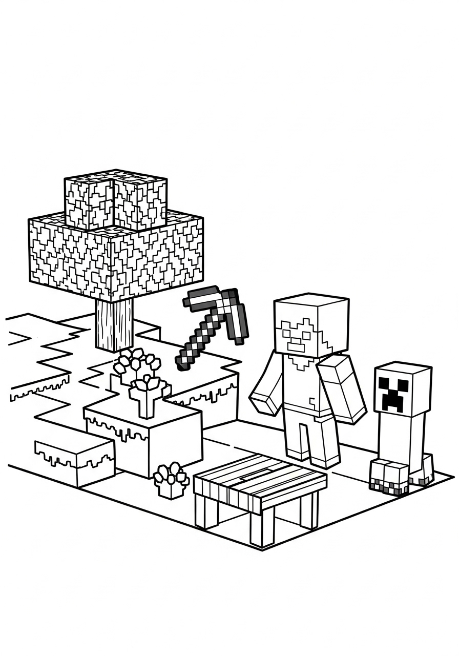 avontuur in het blokkenbos kleurplaat