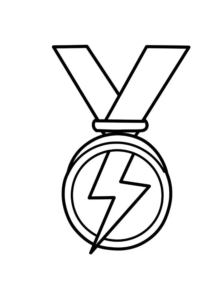 Medaille kleurplaat 8 bliksemschicht op medaille kleurplaat