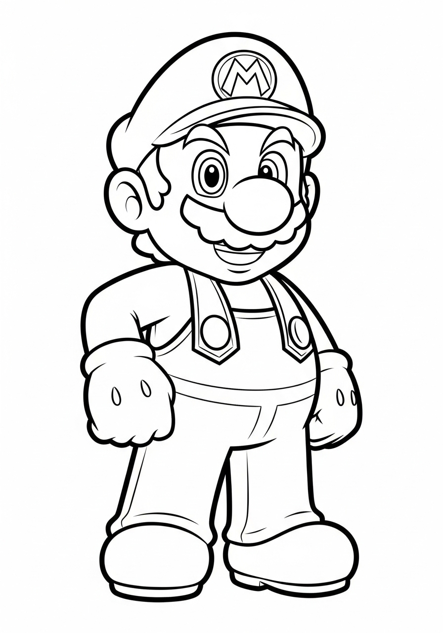 dappere mario in ruststand kleurplaat