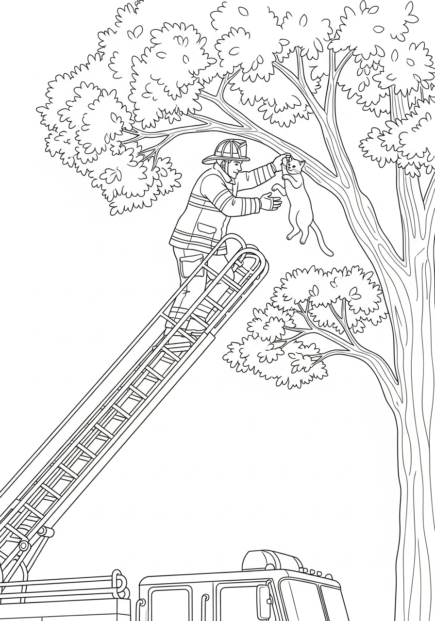 de kattenredding kleurplaat